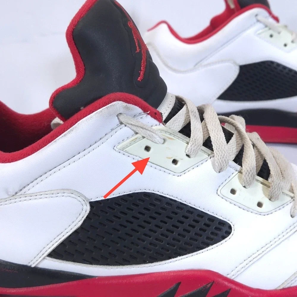 Air Jordan 5 Retro Low Fire Mens Sneakers‎ Sz 13 Red White Black 819171-101